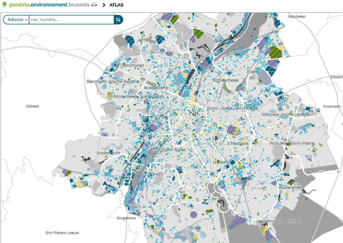 Carte de l'inventaire de l'état du sol bruxellois
